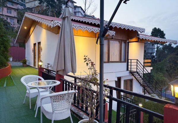 Kaya Gantavya Resort & Spa, cottage terrace seating, Pelling, Sikkim